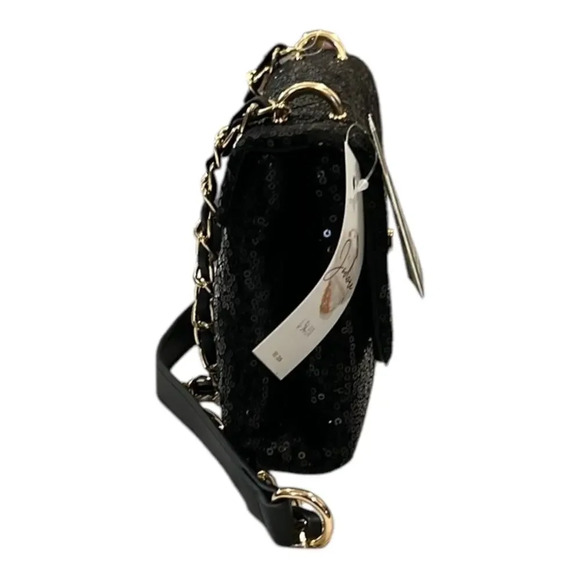 Badgley Mischka Black Sequin Crossbody Bag - Picture 3 of 7